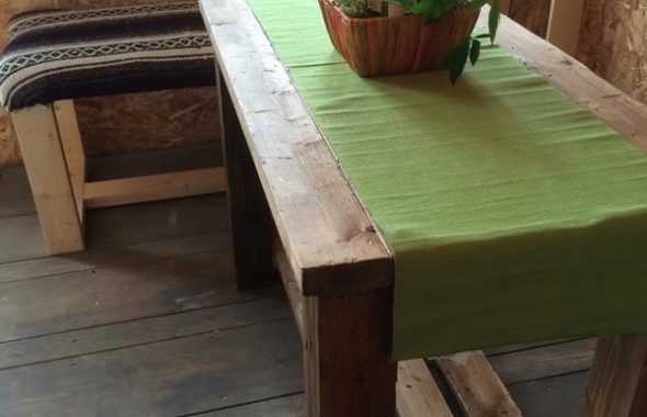 手作りベンチ・テーブル作成_2