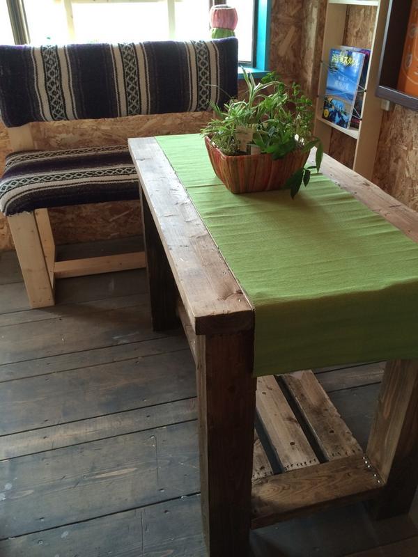 手作りベンチ・テーブル作成_2