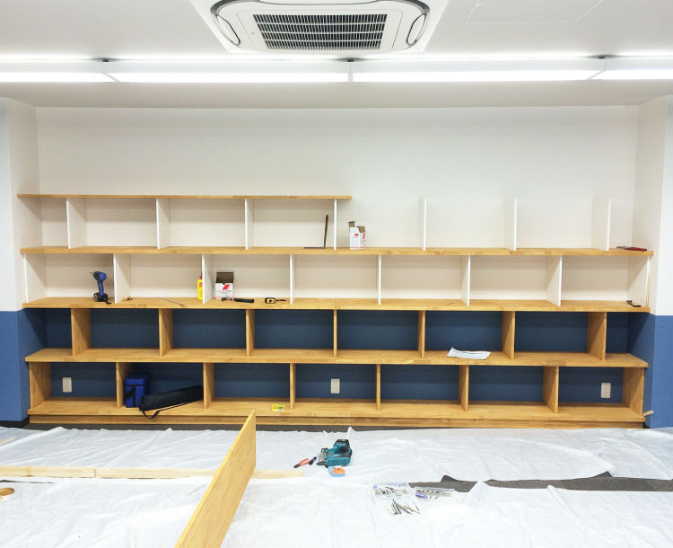 パイン書棚制作